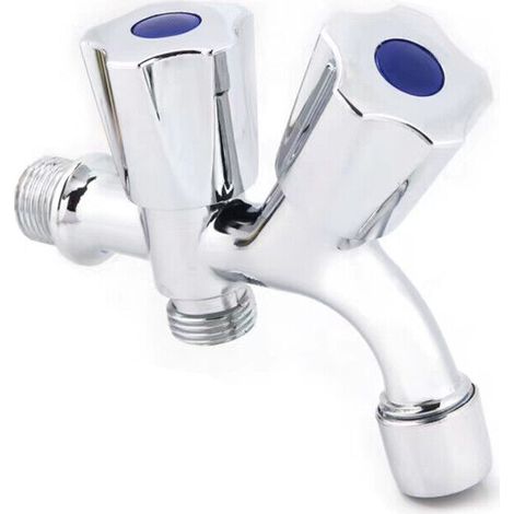 RUBINETTO PARETE DOPPIO ATTACCO 1/2" LAVATRICE ACQUA FREDDA BAGNO 02052