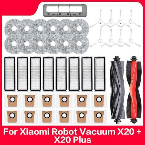 Filtre pour aspirateur brosse pour aspirateur Filtre de brosse pour aspirateur filtre de Suitable avec Xiaomi Robot Aspirateur X20+/X20 Plus pièce détachée Main Side Brosse Sac à poussière Serpillière (1/5)