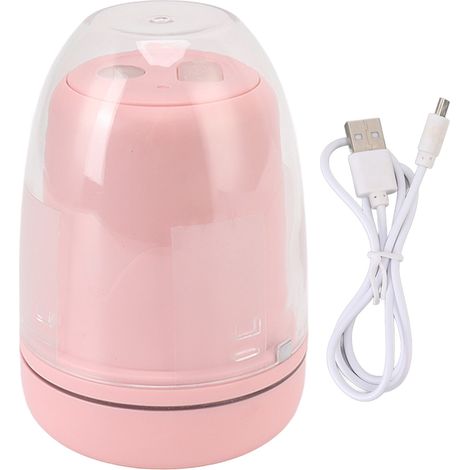 Mixeur portable rechargeable multifonction petite tasse mixeur 4 lames, machine à fruits pour maison 260ml rose (1/5)