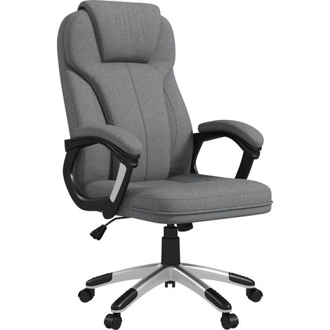 Chaise de bureau pivotante avec fonction inclinable, hauteur réglable, accoudoirs, 66 x 75 x 110-120 cm, grise (1/5)