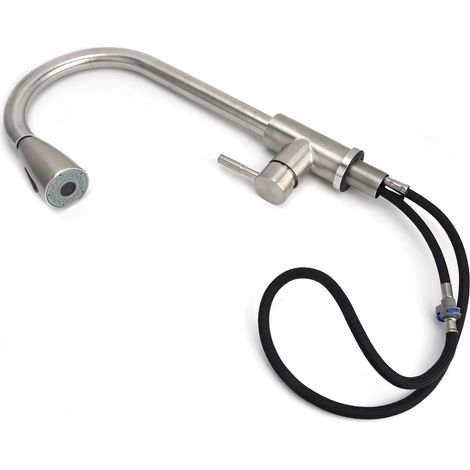 Robinet d'évier G1/2 en acier inoxydable, extracteur d'eau chaude et froide pour la cuisine. (1/5)