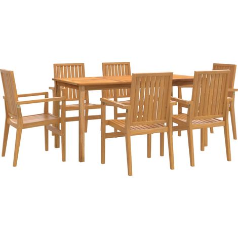 Maison Exclusive - 7-tlg. Garten-Essgruppe Massivholz Teak