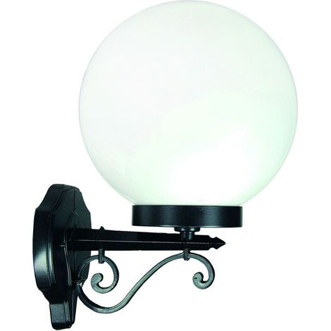 Lanterna Con Braccio Inferiore Lavorato Modello Sfera - 100w IP44 mm.290x383h. colore nero