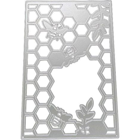 Matrice de Découpe Alvéolée Métal DIY pour Scrapbooking, Template Carte et Album, Poinçon Embossage Décoratif Artisanat (1/4)