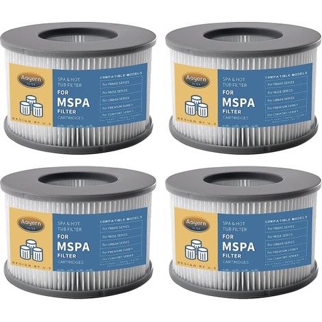 Filtres de rechange pour spa Mspa, cartouche filtrante pour bassin de massage, élément filtrant rond, compatible avec pompe de filtration, 2 pièces. (1/3)