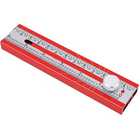Rapporteur de positionnement réglable, multi-angle, pliable, avec bouton, règle de mesure de profondeur, niveau à bulle, outil de nivellement précis pour le travail du bois (1/5)