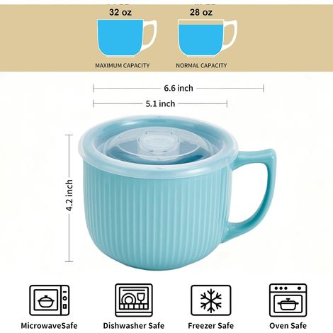 Bol à soupe en céramique 85 cl avec micro-ondes usage quotidien (1/4)
