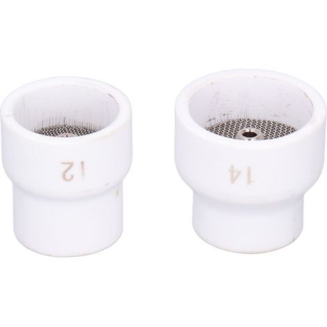 Set mit 2 Keramik-WIG-Düsen 12/14 für WP9/17/18/20/25/26-Brenner, weißes Schweißzubehör, Ersatzteilset (1/5)