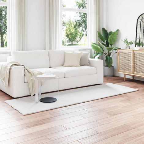 Anti-Slip Faux Rabbit Fur Rug OLITE White 80 x 250 cm Polyester vidaXL