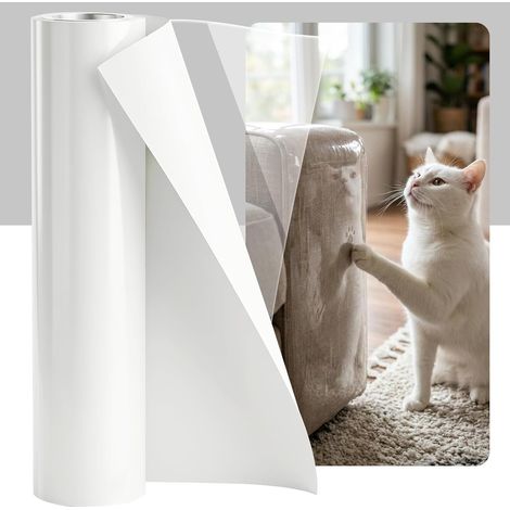 Protection De Meubles Anti-griffures Pour Chats, Film Transparent Autocollant Renforcé – Découpable Sur Mesure – Protège Canapés, Murs Et Meubles – Dimensions 45 X 500 Cm (1/5)