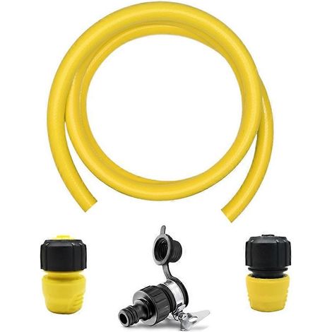 Tuyau d'arrosage compatible de 3/4 pouce x 9,84 pieds, tuyau flexible anti-nœuds, avec raccord d'arrêt et kit de raccordement pour robinet. (1/5)