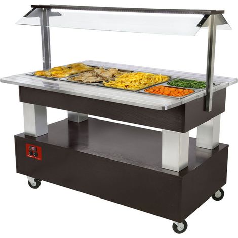 Buffet chauffant bain marie 4x GN1/1- bois - noir - Diamond (1/2)