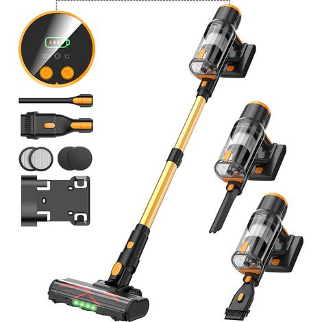 Aspirateur balai sans fil 550W 50kPa – Autonomie 55 minutes – Écran tactile – Pour poils d'animaux et sols durs - 55Mins