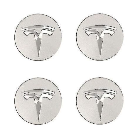 Enjoliveurs argentés pour Tesla Model 3/X/S/Y (1/4)