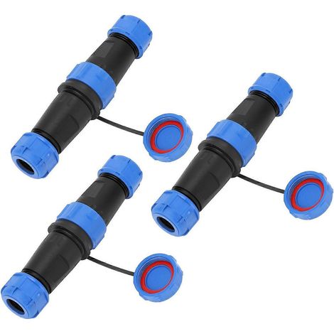 3 Stück industrielle elektrische Stromkabelverbinder, 2-polig, IP68 wasserdicht, Luftfahrt-Schottverbinder, Wechselstrom