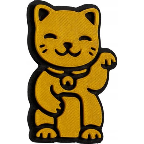 Maneki Neko Japanische Glückskatze Kühlschrankmagnet Gold 3D (1/4)