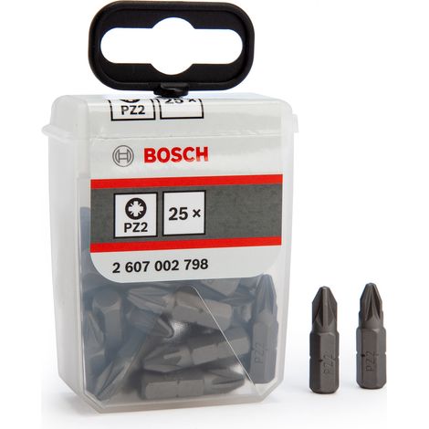 Bosch 2607002798 Extra Hard Screwdriver Bit PZ2 x 25mm Pack of 25 BPA607002798