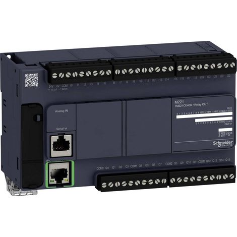 Modicon M221, contrôleur 40E/S relais, port Ethernet+série, 100/240VCA - TM221CE40R (1/2)