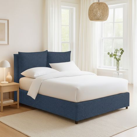 Cama Individual Penrith, Desenfundable, Made in Italy, azul (1/4)