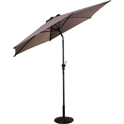 COSTWAY Ombrellone da Giardino Parasole da Esterno Ombrello da Spaggia Ø270 cm, Marrone (1/5)