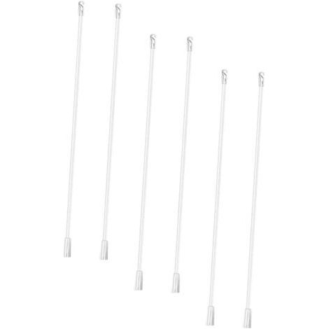 6pièces Tige De Store Vénitien avec Poignée Crochets Barre De Tirage Transparent Accessoires Pratiques pour Rideaux-Chrom (1/5)