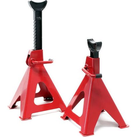 2 chandelles de levage, hauteur réglable 287-430 mm, charge 3000 kg par pièce, acier bleu, 4 pieds, pour garage et atelier (1/4)