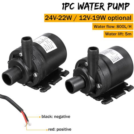 Pompe à eau submersible portable 12 V/24 V CC, 5 m, 800 l/h, à moteur sans balais et cellule solaire, pour fontaines et chauffe-eau de camping-car.