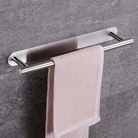 Wandmontierter Handtuchhalter 40 cm – Rostfreier Edelstahl – Handtuchstange geeignet für Bad oder Küche – Robuste 3M-Selbstklebefläche (1/4)