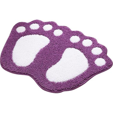 Tapis de bain antidérapant et absorbant, motif Bigfoot, polyester, violet, 40 x 60 cm (1/4)