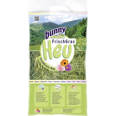 Bunny Nature FrischGras Heu Blüten Nagerheu 500 g Futtertrog & Kleintierfutter