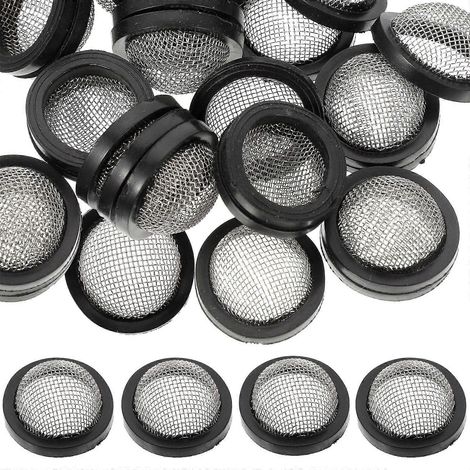Lot de 120 rondelles de tuyau d'arrosage en acier inoxydable, conçues pour les réparations domestiques et les robinets de jardin. Elles sont dotées d'une fonction de filtration durable et mesurent 2,5 (1/5)
