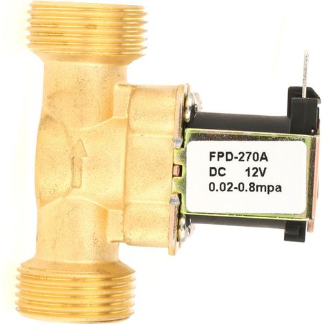 Válvula solenoide eléctrica de latón G3/4, normalmente cerrada, de 12 V CC, para agua. (1/5)