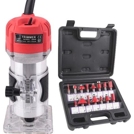 Défonceuse Électrique, Haute Vitesse, Hauteur de Base Réglable, Ensembles de taille-haie, 220v (1/2)