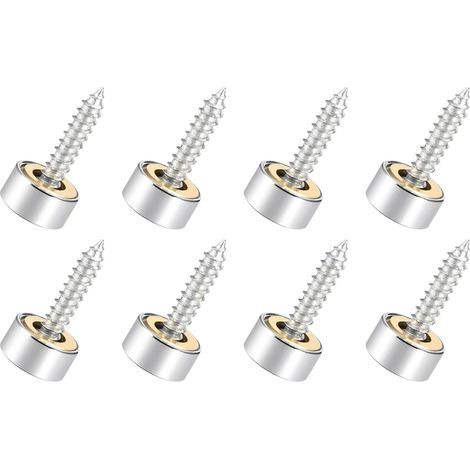 10mm Miroir Vis Cache Vis x 8PCS Brossé Inoxydable Acier Décoratif Capuchons Couverture Attaches pour Décoratif Miroir et Signe Publicité Quincaillerie, [Argent] (1/5)