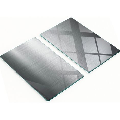 Planches décoratives multifonctionnelles en verre pour cuisine, fond en métal, 2 x 30 x 52 cm (1/5)