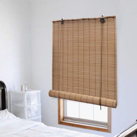 vidaXL Persiana enrollable de bambú marrón 80x220 cm (1/5)