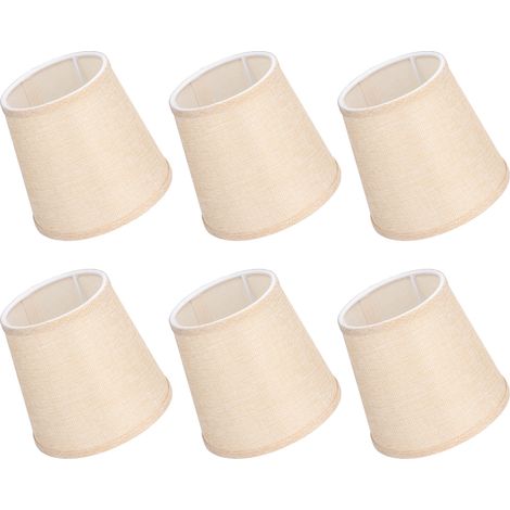6 pièces abat-jour en tissu ménage moderne E14 Clip sur abat-jour pour lustres lampes de Table