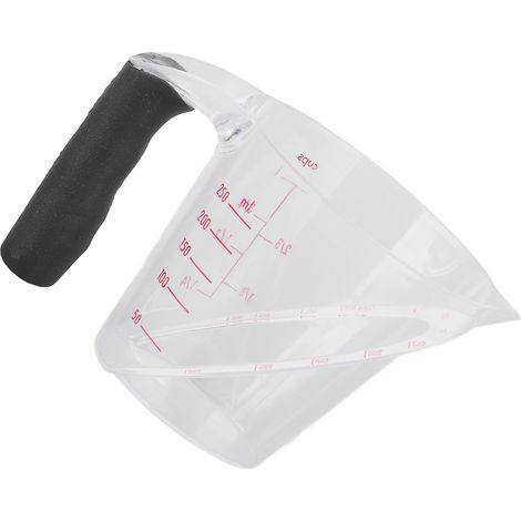 Verre doseur coudé, résistant à la chaleur, en plastique avec poignée, pour boire, cuisiner, pâtisser et verser des liquides, 250 ml (1/5)