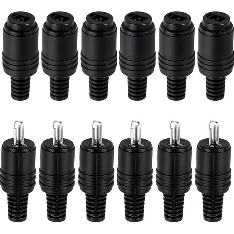 Lot de 12 Connecteur DIN Haut-Parleur 2 Broches avec Bornes à Vis, 6 Paires (Fiche Mâle & Femelle) Prise Cable Haut Parleur Idéale pour Audio HiFi, Amplificateurs & Enceintes, Connecteurs 2 Broches