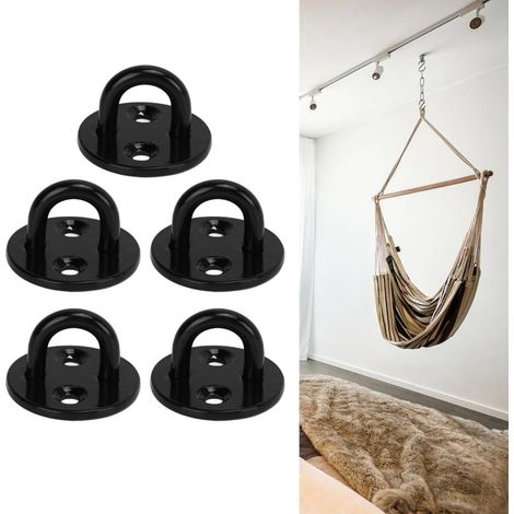 Lot de 5 œillets de protection renforcés en acier inoxydable noir épais, pour charges lourdes, 5 mm / 0,20 N (1/5)