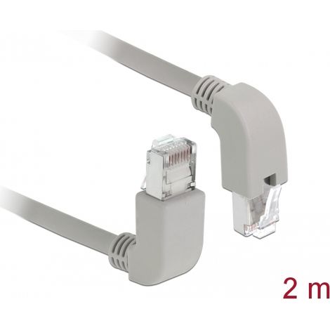 Delock Cable de red RJ45 Cat.6A S/FTP acodado hacia arriba / hacia abajo 2 m