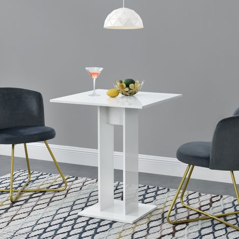 Tavolo Quadrato Lindesnes da Cucina Pranzo Bar 65 x 65 x 78 cm - Bianco Lucido [en.casa] (1/5)