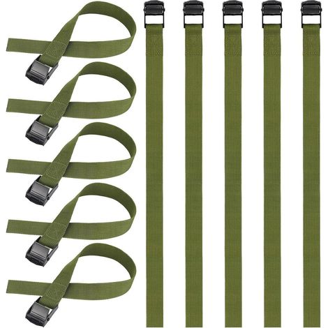 Spanngurt 10 Stück 65cm verstellbar Klemmschloss grün Fahrrad Motorrad Gepäck (1/5)