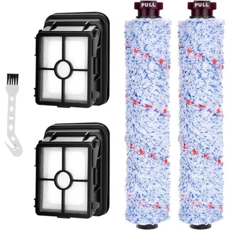 Accessoires pour Bissell CrossWave, pièces de rechange pour Bissell avec 2 rouleaux de brosse, 2 filtres de rechange et 1 brosse de nettoyage, filtre pour aspirateur Bissell CrossWave 17132 2225N (1/5)