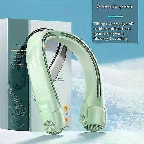 Ventilateur portable à fixer autour du cou, rechargeable par USB, ventilateur turbine sans pales réglable avec tour de cou, idéal pour une utilisation en extérieur. (1/5)
