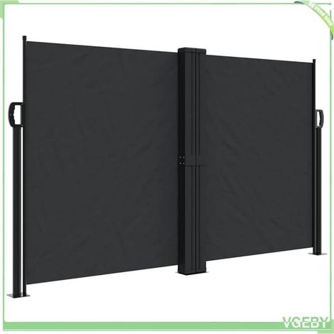 Auvent latéral rétractable - FAFEICY - 4004609 - Noir - 140x600 cm - Résistant eau & UV (1/5)