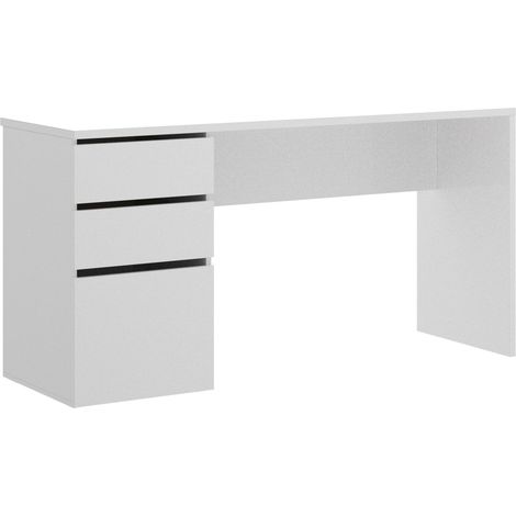 Mesa de escritorio con 2 cajones y 1 puerta Blanco Brillo 75x139x60 cm - SHIRO (1/10)