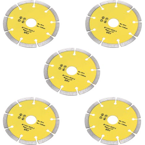 Lot de 5 lames de scie diamantées ondulées en céramique pour le travail du bois, 115 mm (1/5)