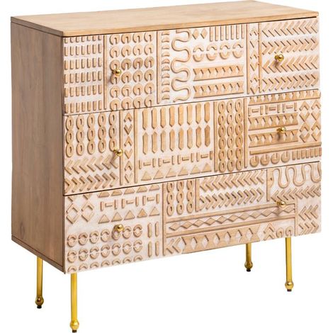 Commode en bois de manguier sculpté Léopold (1/5)
