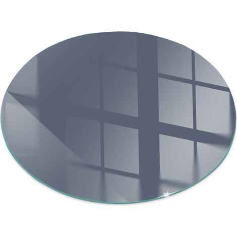 Modernes Kaminaccessoire Funkenschutzplatte für Kamin Hitzeschutz Schutzplatte Hartglas Dekorative Glasbodenplatte Farbe Dunkelblau Rund fi 90